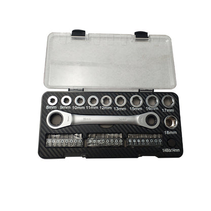 Flag Village Auto Tools Ratchet Wrench Set Sleeve Screwdriver Set Amazon Ebay Tools Hot Selling Product Multi-function Two-way Ratchet