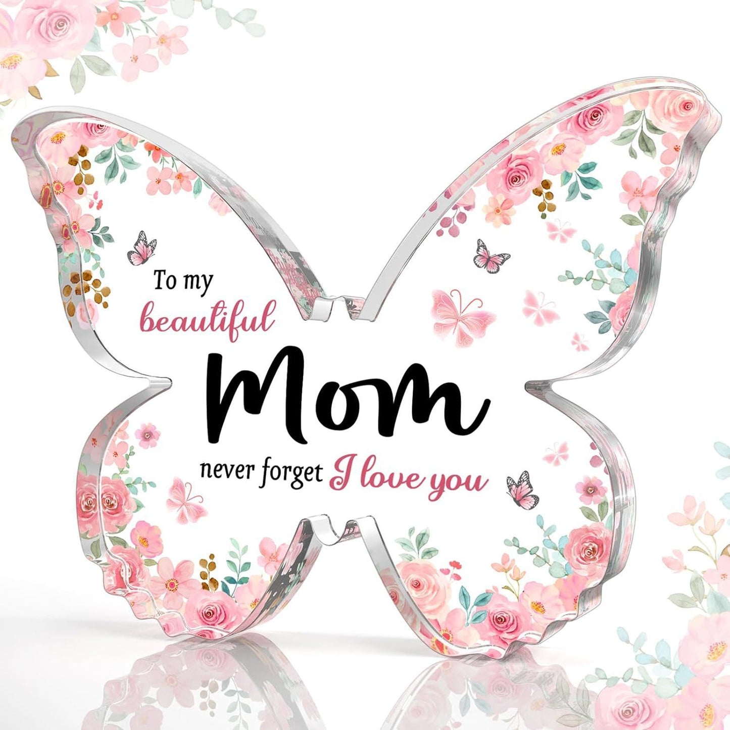 Flag Village Mother's Day Gifts For Mom Grandma Nana DIY Unique Mom Birthday Gift Ideas Butterfly-Shaped Acrylic Keepsake Gifts For Mothers Day