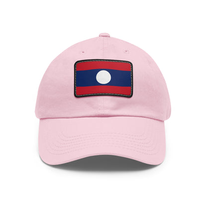 Flag Village Laos Flag Hat Cap with Leather Patch