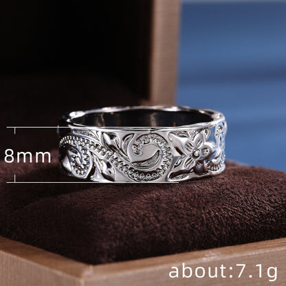Flag Village Simple 925 Silver Rings Women Fashion Party Jewellery Gifts