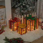 Flag Village Remote Control Christmas Gift Box Lights Christmas Three-piece Decoration