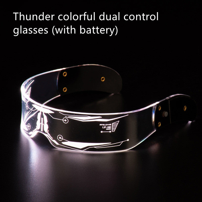 Flag Village LED Luminous Glasses Party Bar Disco Punk Glasses Futuristic Style Festival Goggles Decoration Gifts