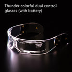 Flag Village LED Luminous Glasses Party Bar Disco Punk Glasses Futuristic Style Festival Goggles Decoration Gifts