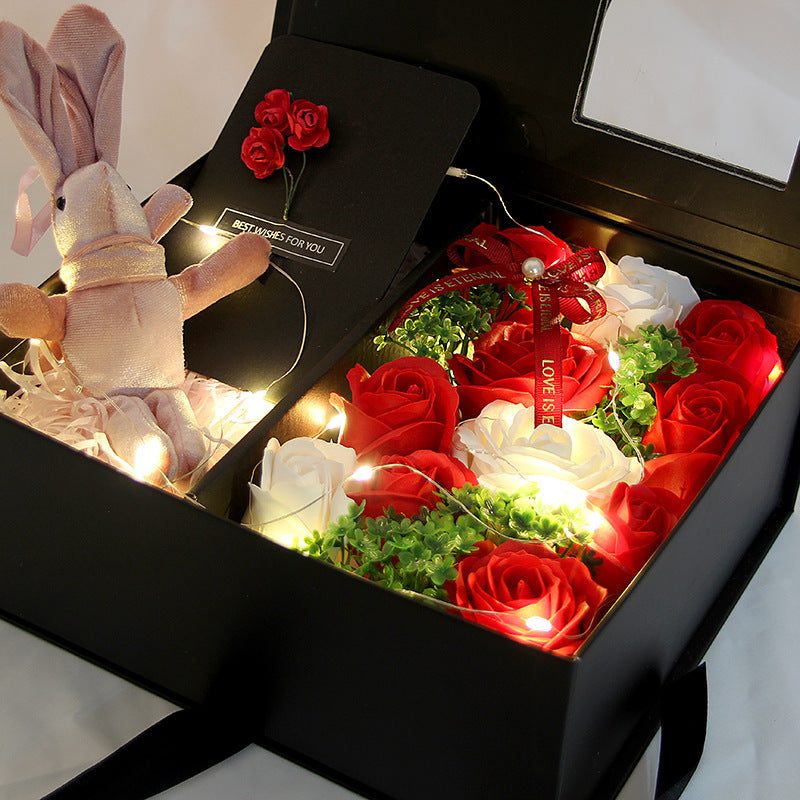 Flag Village Creative Valentine's Day Gift Soap Rose Flower Gift Box
