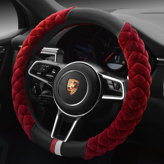 Flag Village Auto Tools Universal Car Steering Wheel Cover Winter Decoration Cute 38cm Plush Footprint Auto Automobile Vehicle Steering Wheel Protector