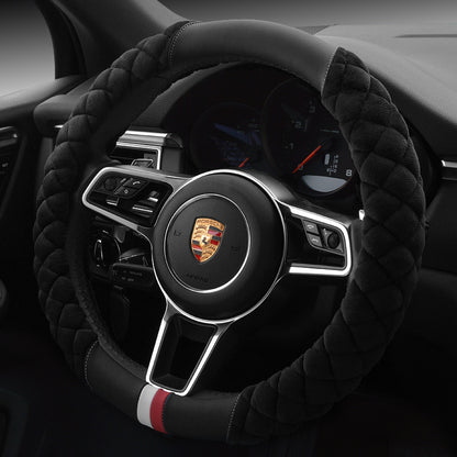 Flag Village Auto Tools Universal Car Steering Wheel Cover Winter Decoration Cute 38cm Plush Footprint Auto Automobile Vehicle Steering Wheel Protector