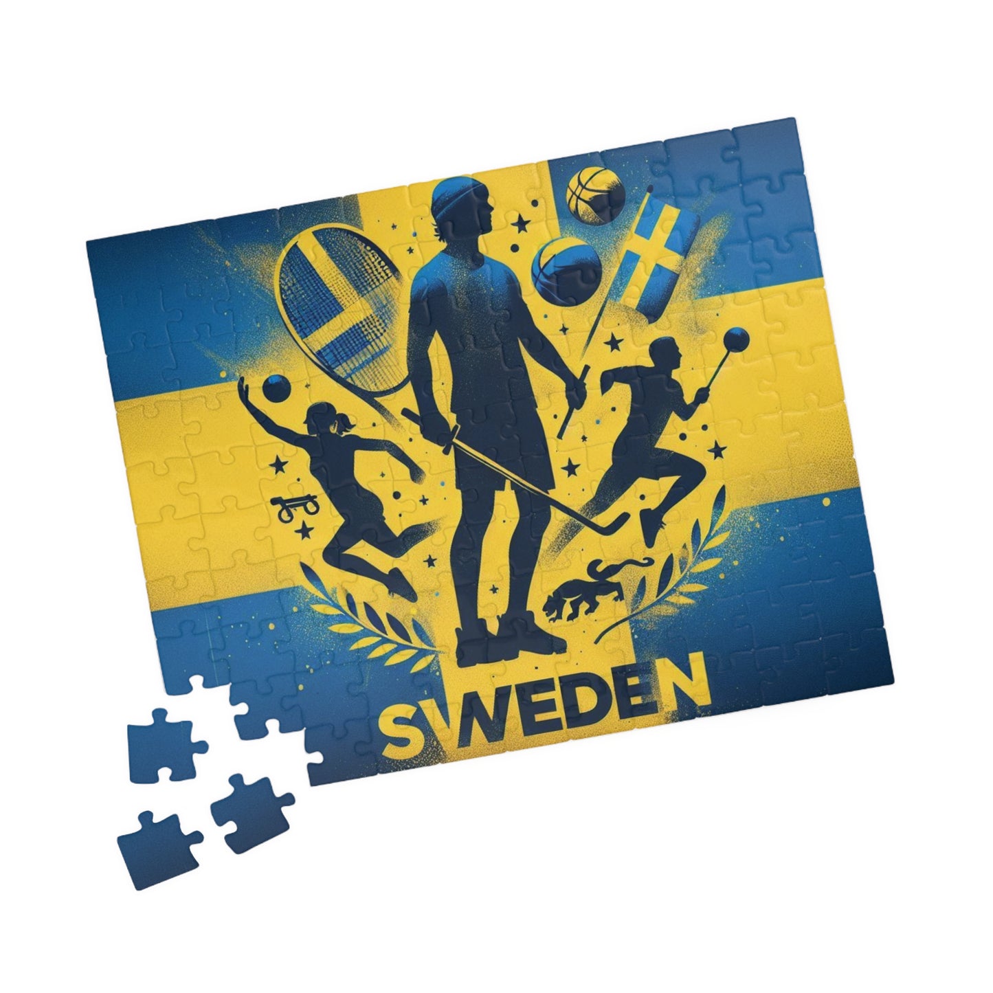 Flag Village Sweden Sporting Flag Puzzle (110, 252, 520, 1014-piece) SWE0001