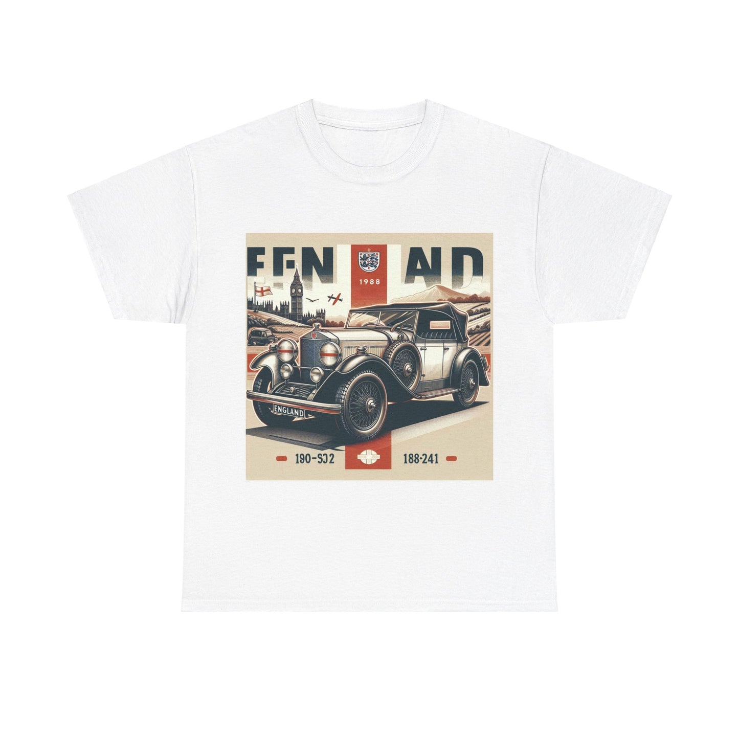 Flag Village UK Vintage Car Flag T-SHIRT Heavy Cotton Tee UK0021