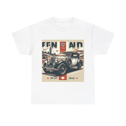 Flag Village UK Vintage Car Flag T-SHIRT Heavy Cotton Tee UK0021