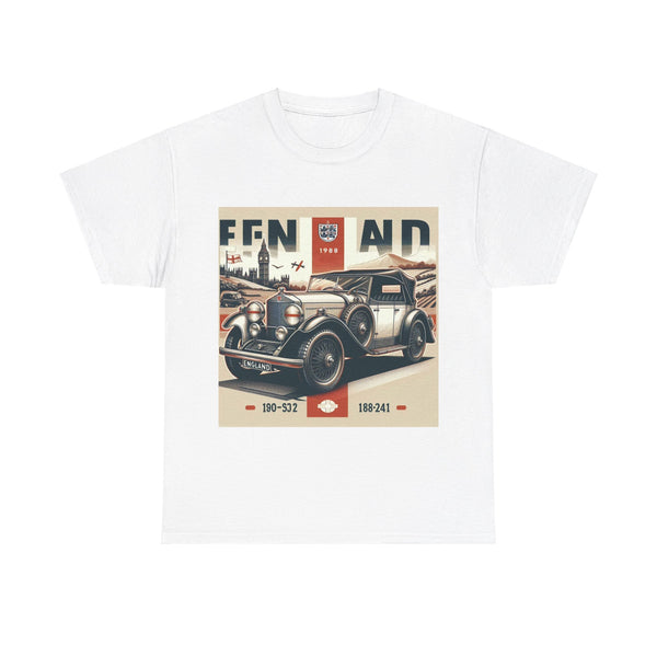 Flag Village UK Vintage Car Flag T-SHIRT Heavy Cotton Tee UK0021
