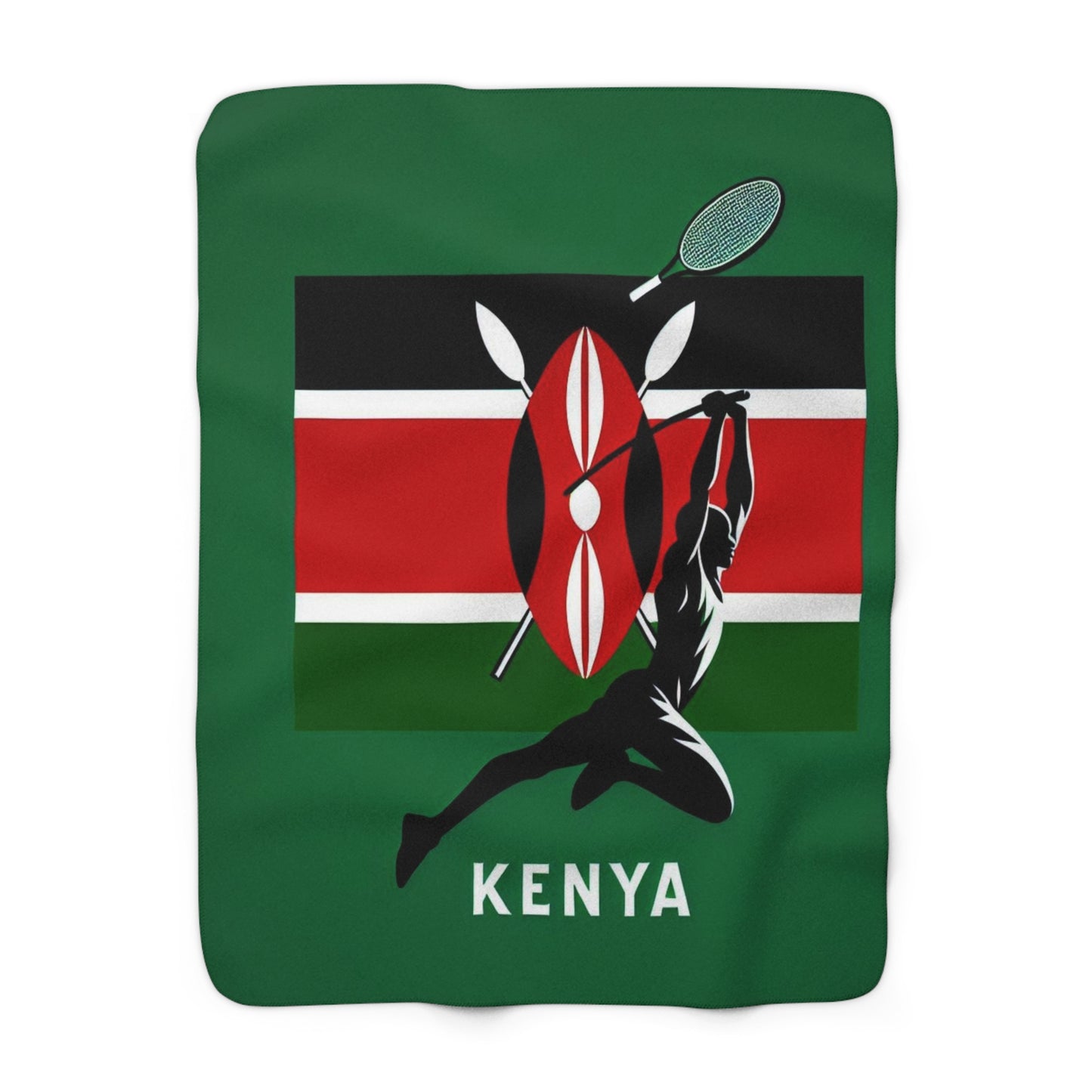 Flag Village KENYA Sporting Flag Sherpa Fleece Blanket KEN0001