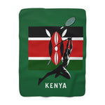 Flag Village KENYA Sporting Flag Sherpa Fleece Blanket KEN0001