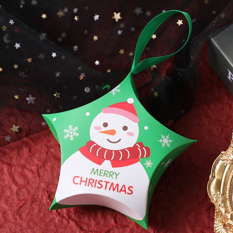 Flag Village Christmas Gift Boxes Santa Claus Candy Box Star Shape Merry Christmas Boxes Bags for Home New Year Xmas Decor Kids Gifts