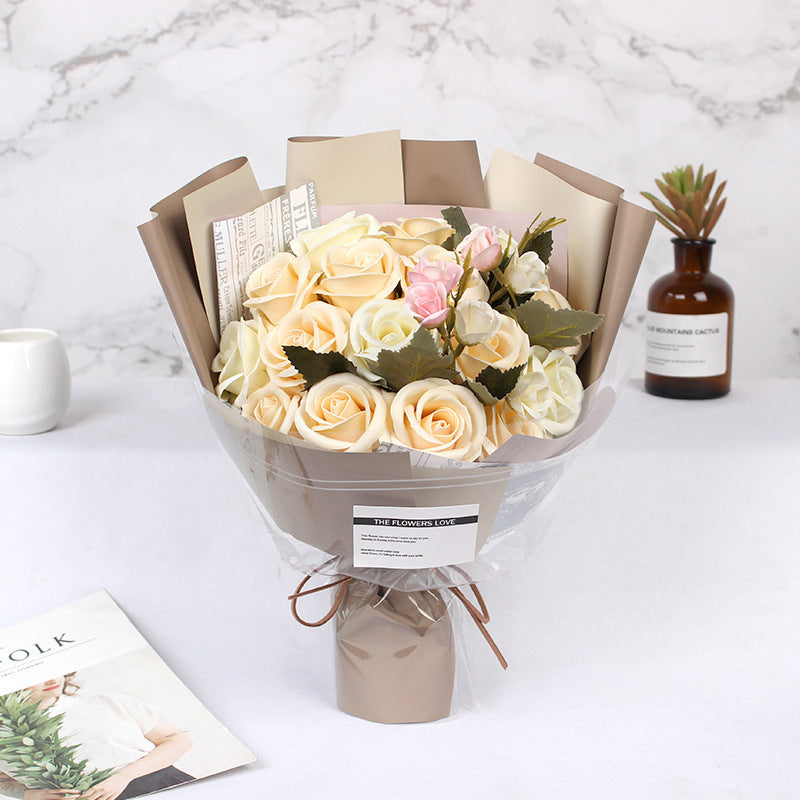 Flag Village Simulation Rose Flower Teacher Gift Box Birthday Gift