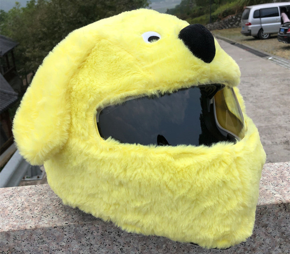 Flag Village Auto Tools Helmet Protection Headgear  Full Helmet Cartoon Plush Panda Frog Puppy Unveiled Helmet Sports Car