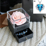 Flag Village Valentines Day Gift Women Rose Jewelry Box Dried Flower Real Flowers Eternal Roses In Box