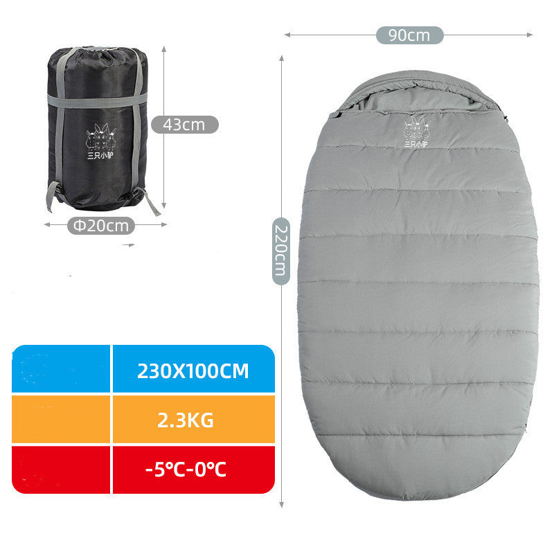 Flag Village Sleeping Bag Adult Outdoor Camping Adult Winter Thickening Cold Protection Single Widening