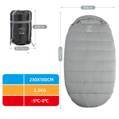 Flag Village Sleeping Bag Adult Outdoor Camping Adult Winter Thickening Cold Protection Single Widening