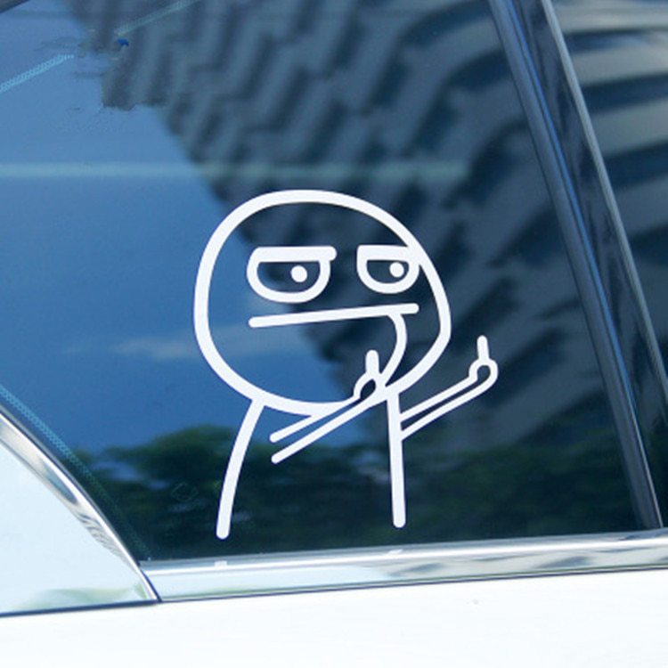 Flag Village Auto Tools Middle finger despise funny cartoon body car sticker