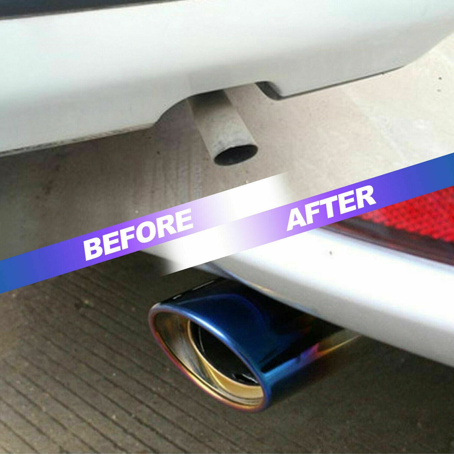 Flag Village Auto Tools Car Exhaust Pipe Tip Rear Tail Throat Muffler Stainless Steel Round Accessories