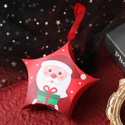 Flag Village Christmas Gift Boxes Santa Claus Candy Box Star Shape Merry Christmas Boxes Bags for Home New Year Xmas Decor Kids Gifts