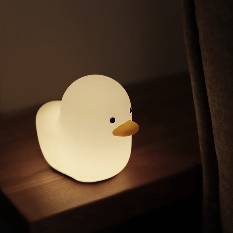 Flag Village Nordic Cute Lovely Cartoon Dull Duck Led Night Light Silicone USB Charging NightLight Holiday Gifts Kids Room Bedside Bedroom