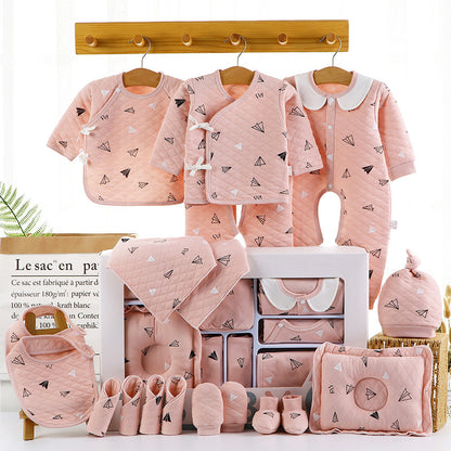Flag Village Baby Full Moon Gift Baby Clothes Newborn Gift Box 18 Pieces Set Newborn Baby Clothes Combed Cotton