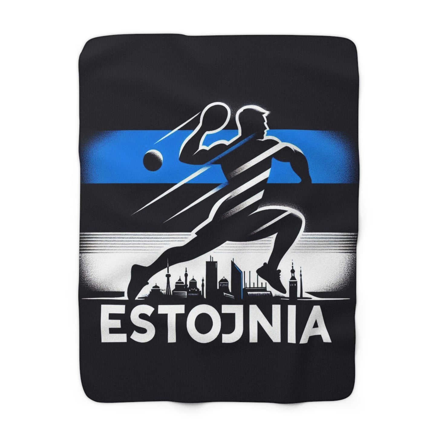 Flag Village Estonia Sporting Flag Sherpa Fleece Blanket EST0001