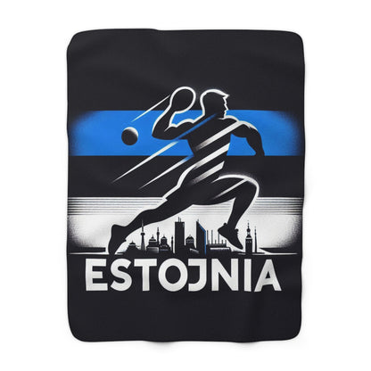 Flag Village Estonia Sporting Flag Sherpa Fleece Blanket EST0001