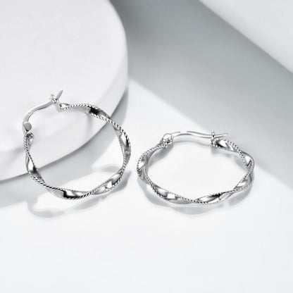 Flag Village Circle Endless Hoop Earrings Twist Jewelry Gifts 30MM Hypoallergenic
