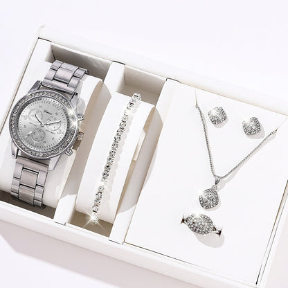 Flag Village Luxury All-match Diamond Big Rhinestone Women's Five-piece Gift Box