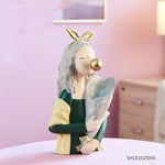 Flag Village Home Decor Girl Figurine Resin Sculpture Abstract Art Room Decor Nordic Decoration Home Living Room Decoration Accessories Gifts