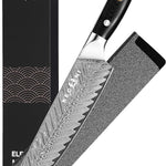 Flag Village Kegani Meat Cleaver Knife 7 Inch - Damascus 73 Layers AUS-10 Steel Core Butcher Knife - G10 Handle Chinese Knife With Gift Box & Sheath