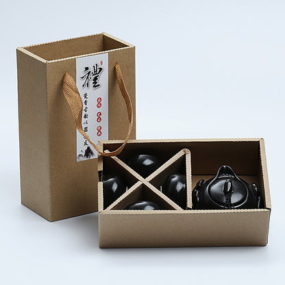 Flag Village Cheap Promotional  Ceramic Kung Fu Tea Set Gift Box
