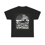 Flag Village USA Vintage Car Flag T-SHIRT Heavy Cotton Tee USA0001