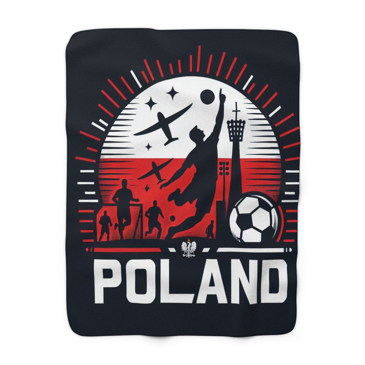 Flag Village Poland Sporting Flag Sherpa Fleece Blanket POL0006
