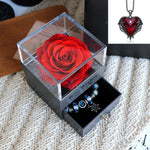 Flag Village Valentines Day Gift Women Rose Jewelry Box Dried Flower Real Flowers Eternal Roses In Box