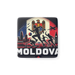Flag Village Moldova Flag Sporting Porcelain Magnet, Square MDA0005
