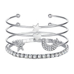 Flag Village Women Moon Stars Cuff Bracelets Bangles Simple Gifts