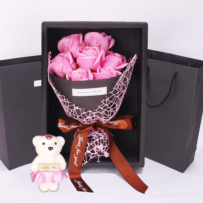 Flag Village 7 Rose Soap Bouquet Gift Box Birthday Gift