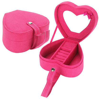 Flag Village Portable Heart-Shaped Jewelry Storage Birthday Gift Jewelry Box