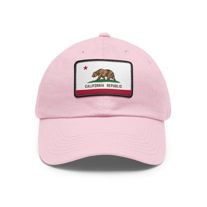 Flag Village USA California State Flag Hat Cap with Leather Patch