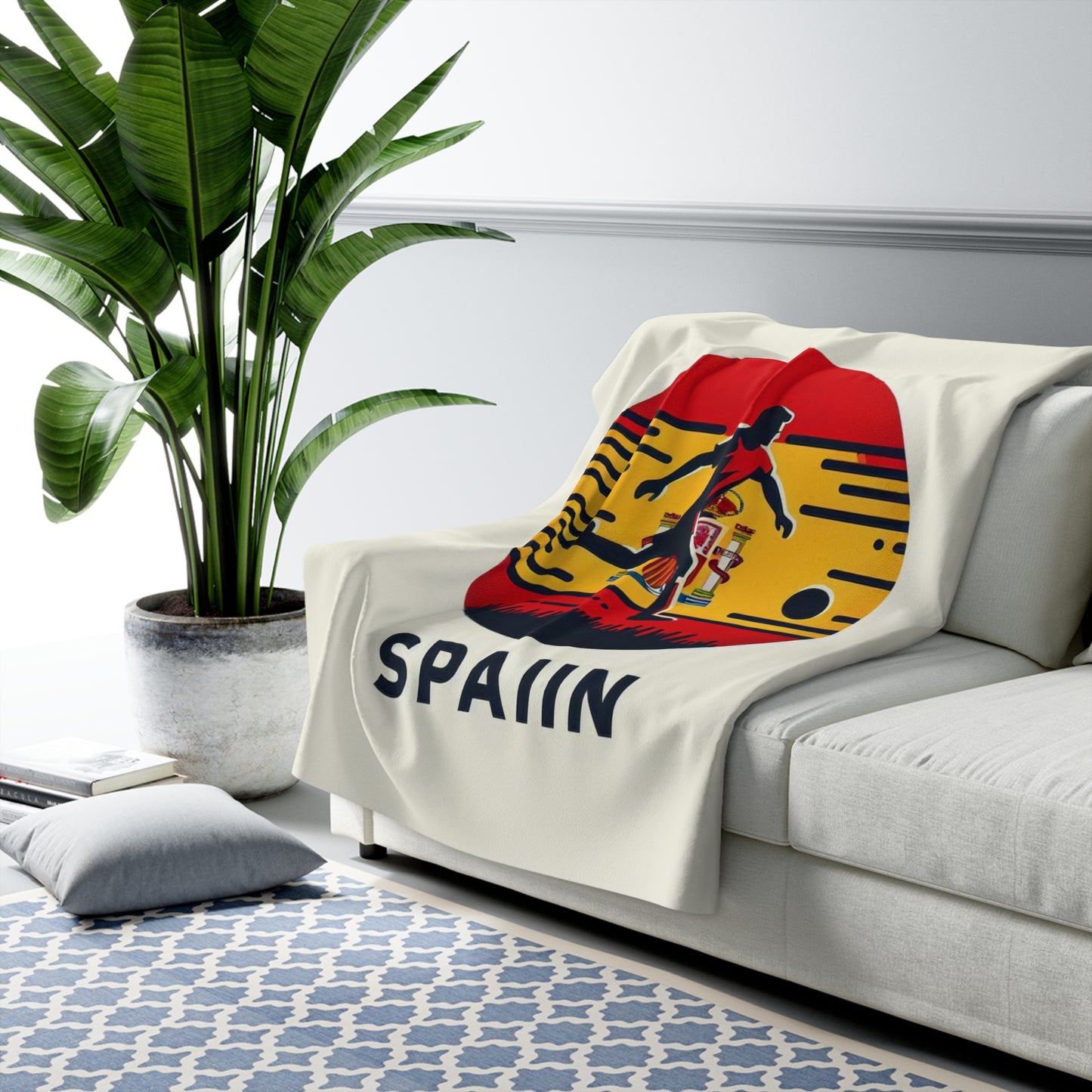 Flag Village Spain Sporting Flag Sherpa Fleece Blanket ESP0009
