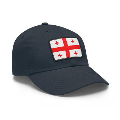 Flag Village Georgia Flag Hat Cap with Leather Patch