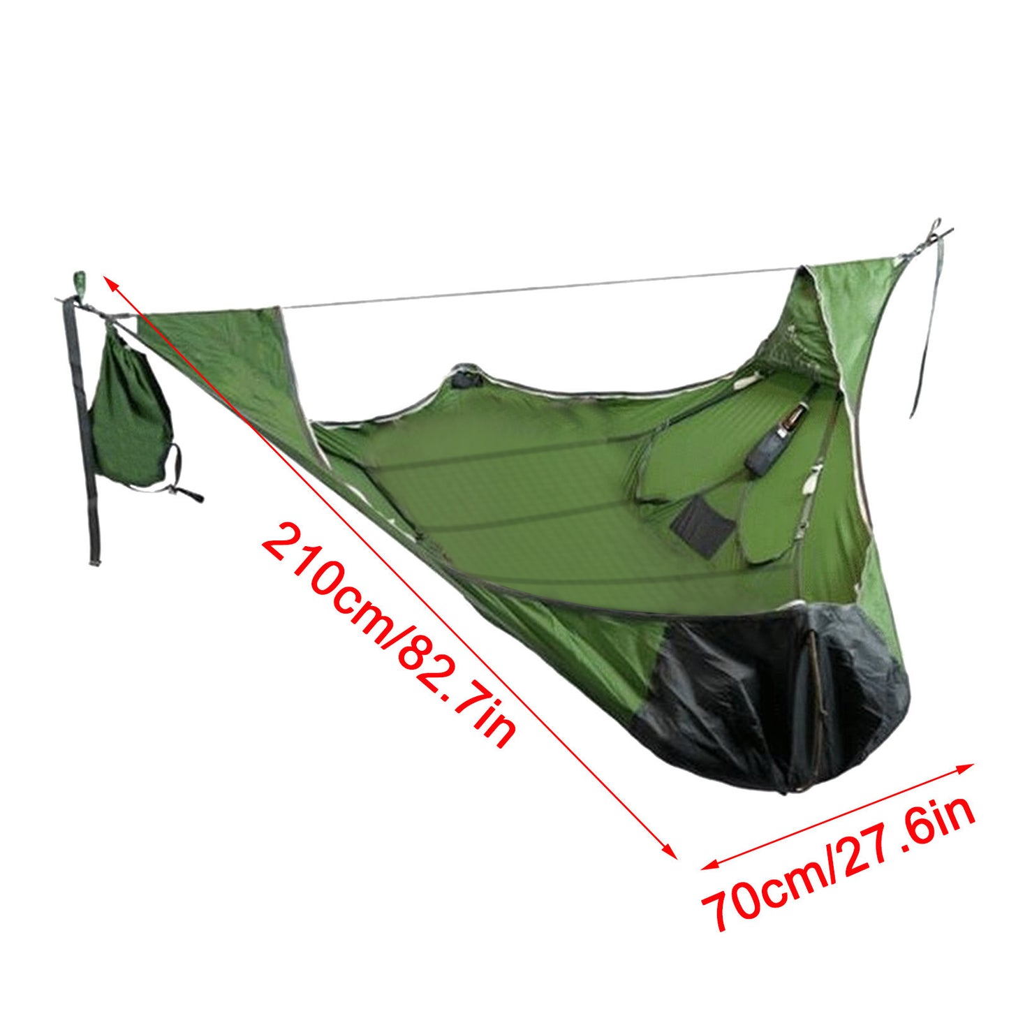 Flag Village Flat Sleep Hammock Tent With Bug Net And Suspension Kit Outdoor Camp Super Long Camping Portable Hammock