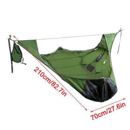 Flag Village Flat Sleep Hammock Tent With Bug Net And Suspension Kit Outdoor Camp Super Long Camping Portable Hammock