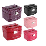 Flag Village 3 Layers Jewelry Boxes And Packaging Leather Makeup Organizer Storage Box Container Case Gift Box Women Cosmetic Casket