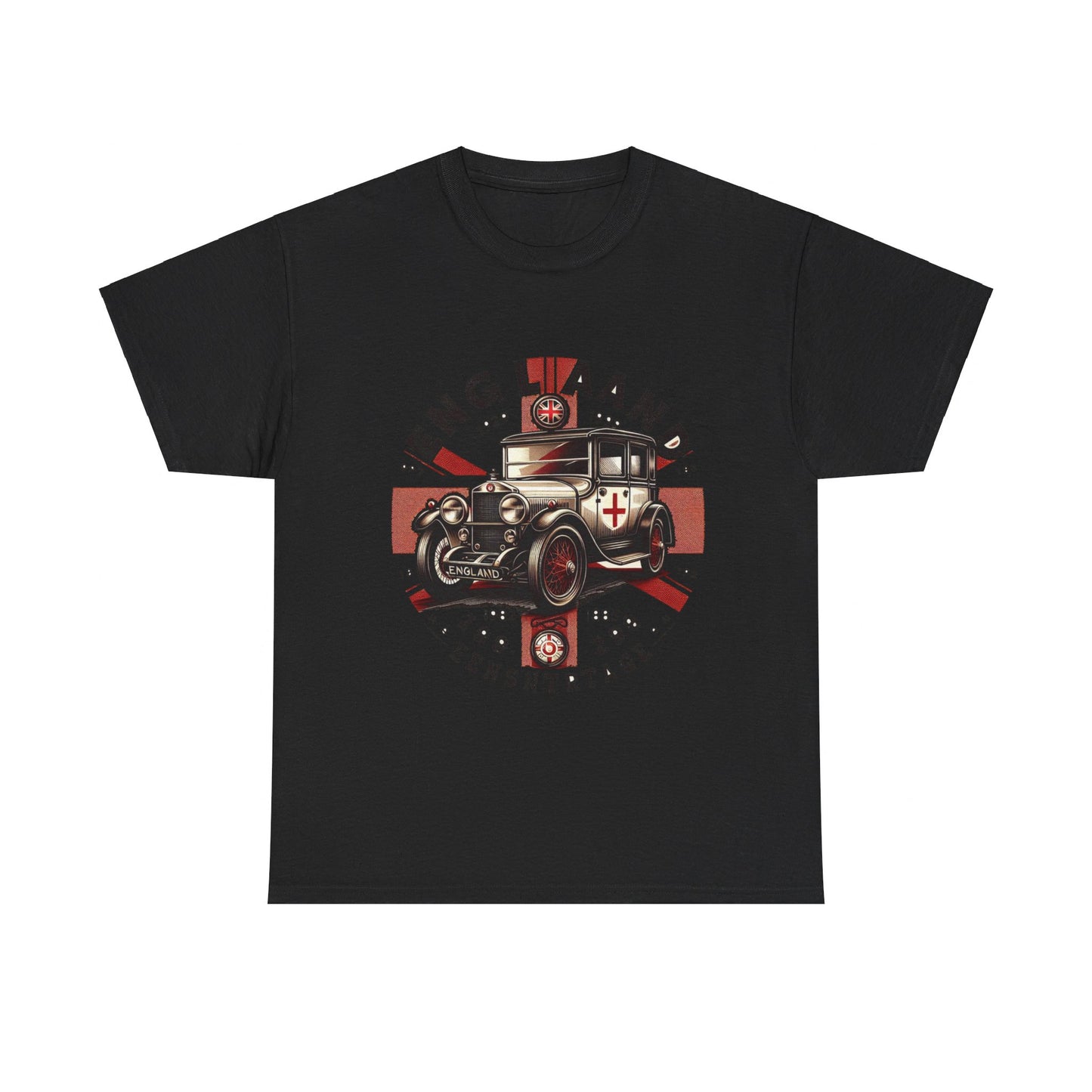 Flag Village UK Vintage Car Flag T-SHIRT Heavy Cotton Tee UK0024
