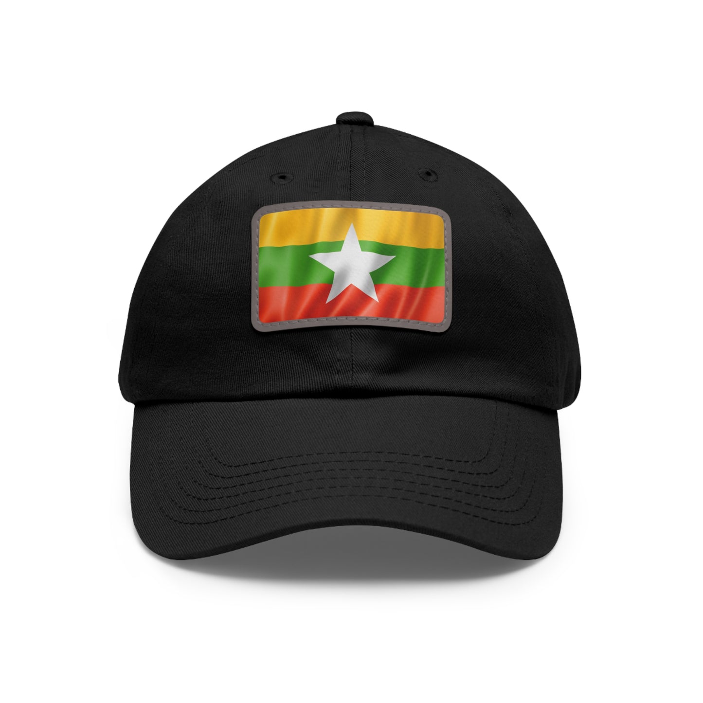 Flag Village Myanmar Flag Hat Cap with Leather Patch