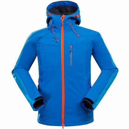 Flag Village New foreign trade men outdoor mountaineering camping leisure sports clothing anti wind compound jacket soft shell jacket